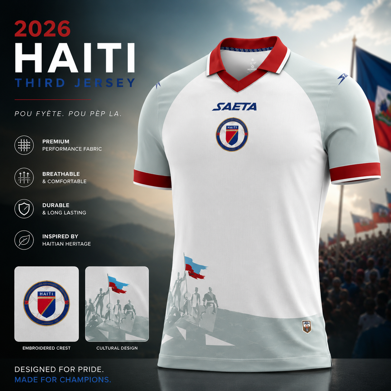 Haitian authentic Saeta Jersey football shirts